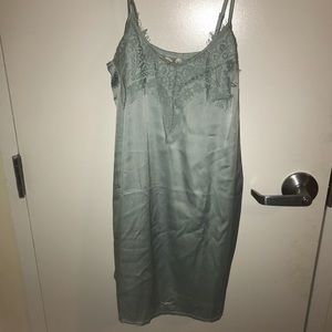 Boohoo Satin Lace Detailing Dress